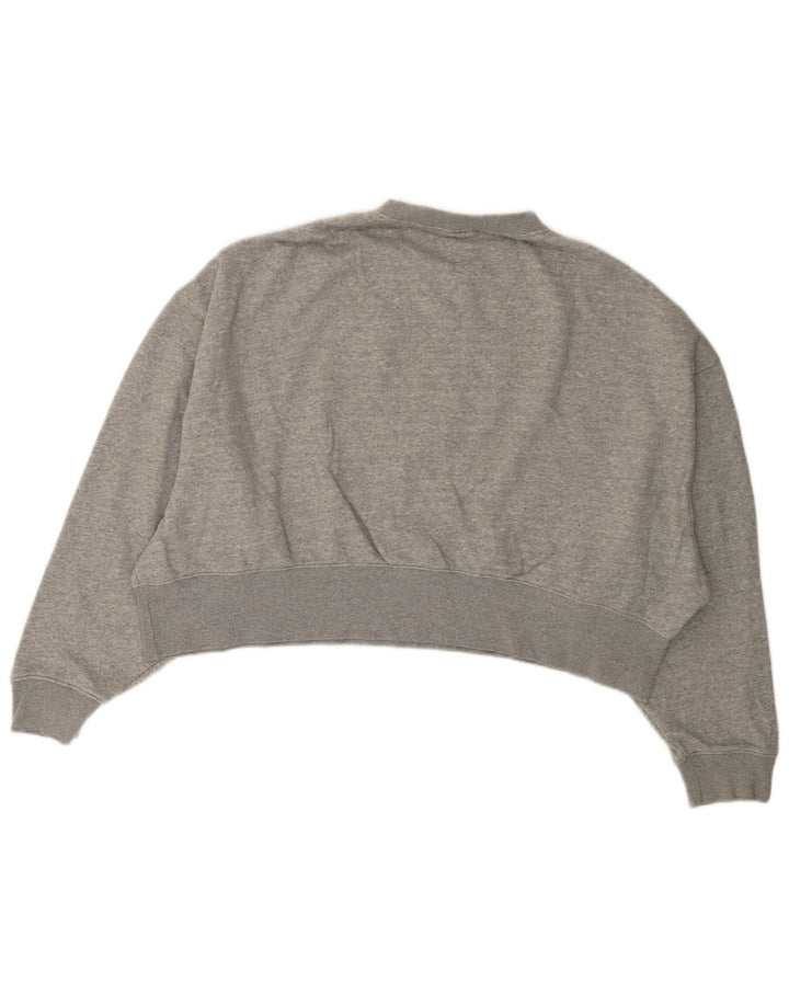 NIKE Sudadera corta extragrande para mujer UK 14 Algodón gris medio
