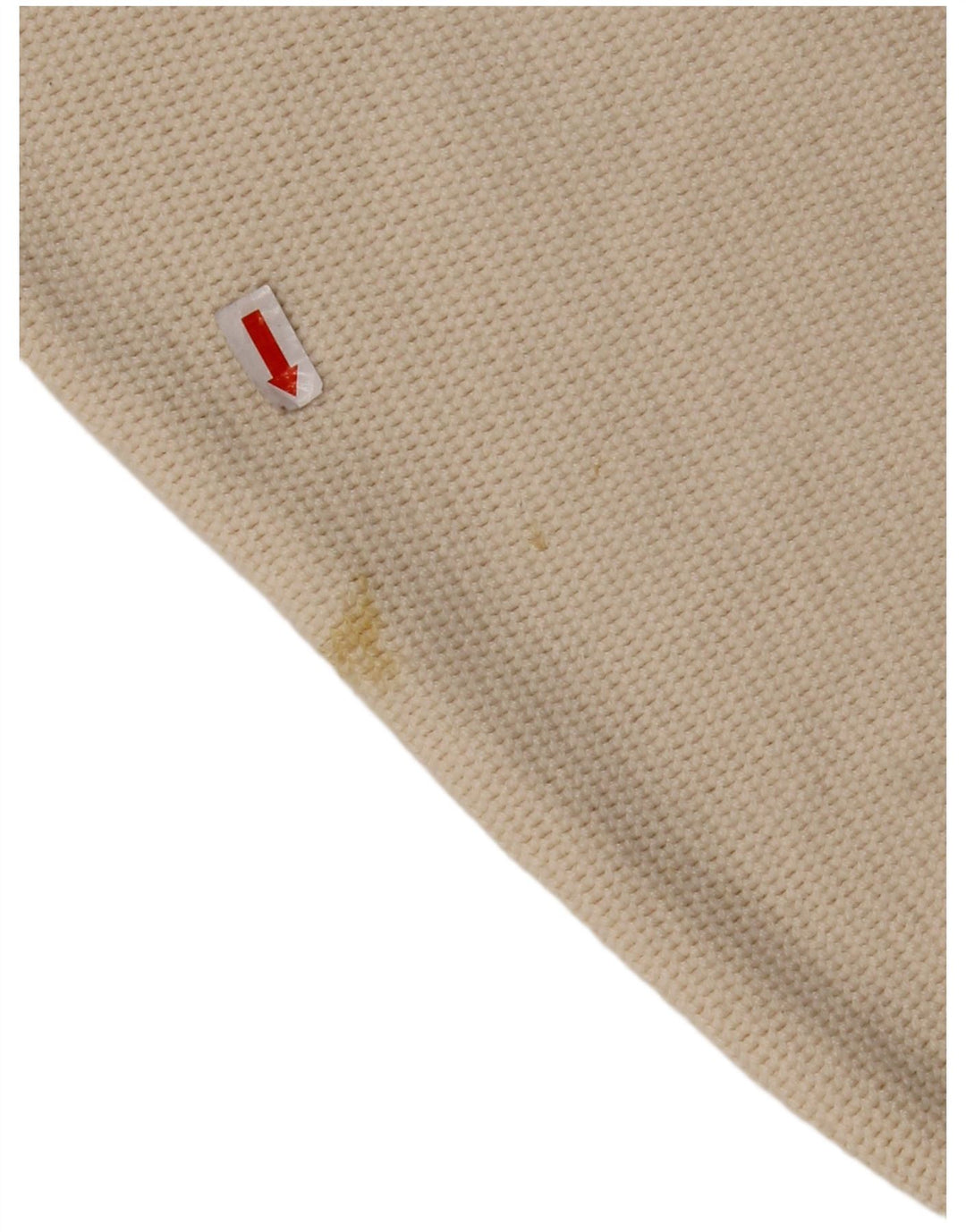 VINTAGE Hombres V-Cuello Jumper Suéter Grande Algodón Beige