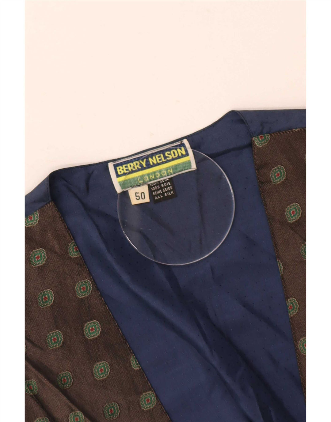 Chaleco vintage para hombre IT 50 Medium Khaki Geométrico