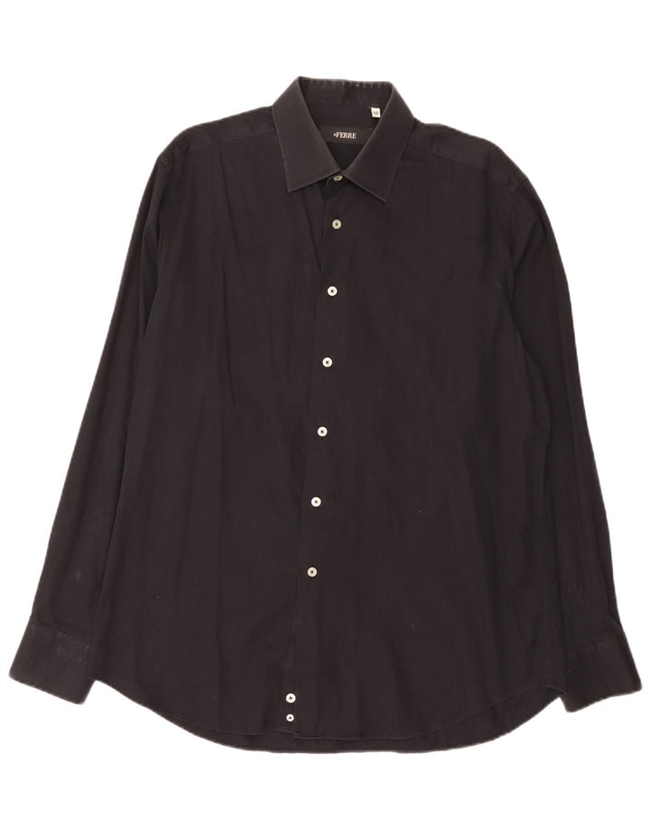 Camisa Ferre Hombre Talla 43 17 XL Algodón Negro