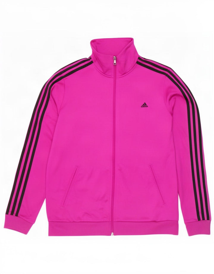 Adidas Mujer Chándal Top Chaqueta UK 16/18 Grande Rosa Poliéster