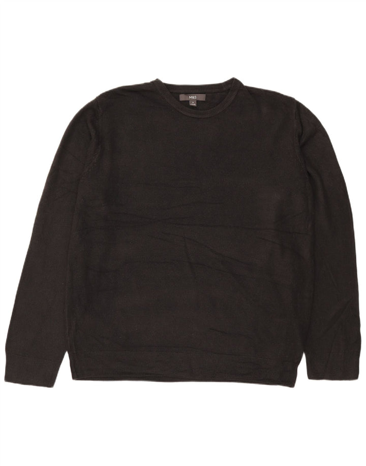 Marks & Spencer Jersey de Cuello Redondo para Hombre XL Acrílico Negro