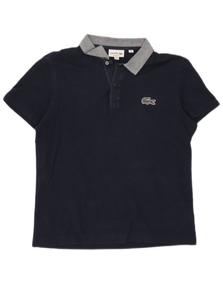 Lacoste Polo de corte regular para hombre talla 4 mediano algodón azul marino