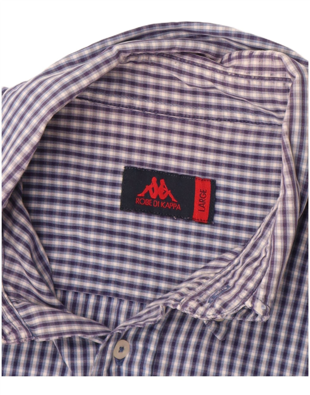 Camisa KAPPA Hombre Large Azul Cuadros Algodón