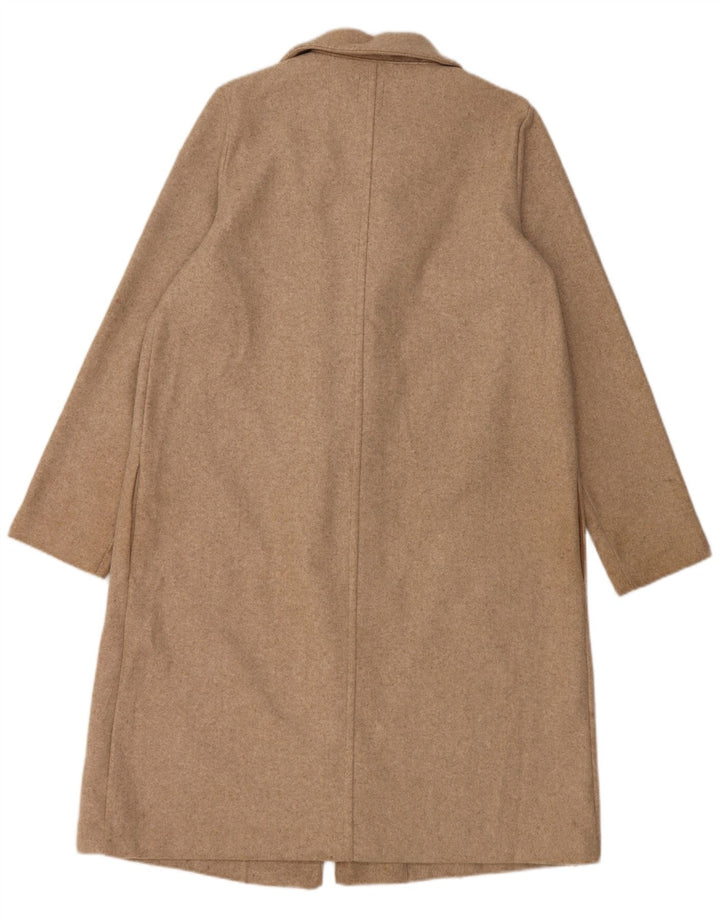 Zara Mujer Abrigo UK 46 Grande Poliéster Beige