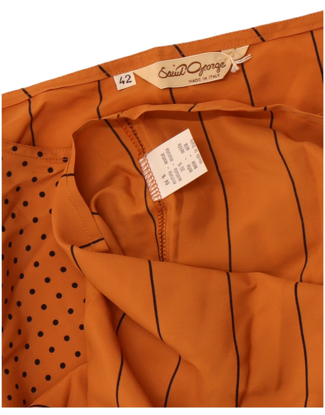 Blusa De Mujer Saint George Top IT 42 Acetato De Rayas Marrón Medio