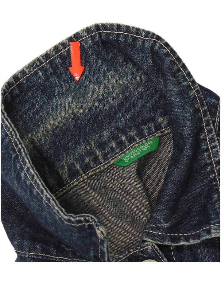 Benetton Chaqueta Vaquera Corta Mujer UK 40 Small Algodón Azul
