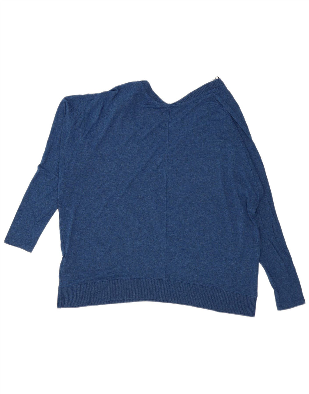 Zara Mujer Top Extragrande Manga Larga UK 44 Viscosa Azul Medio