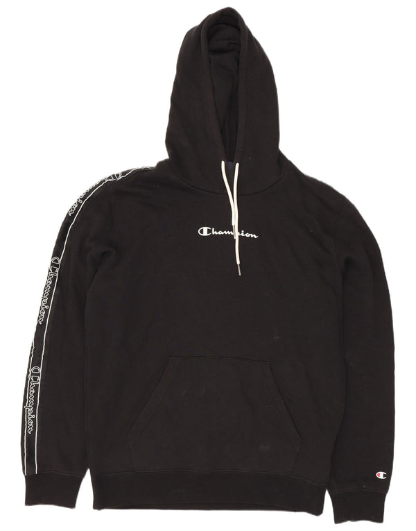 Champion Sudadera Con Capucha Gráfica Para Hombre Jersey De Algodón Negro Mediano