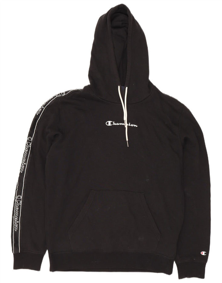 Champion Sudadera Con Capucha Gráfica Para Hombre Jersey De Algodón Negro Mediano