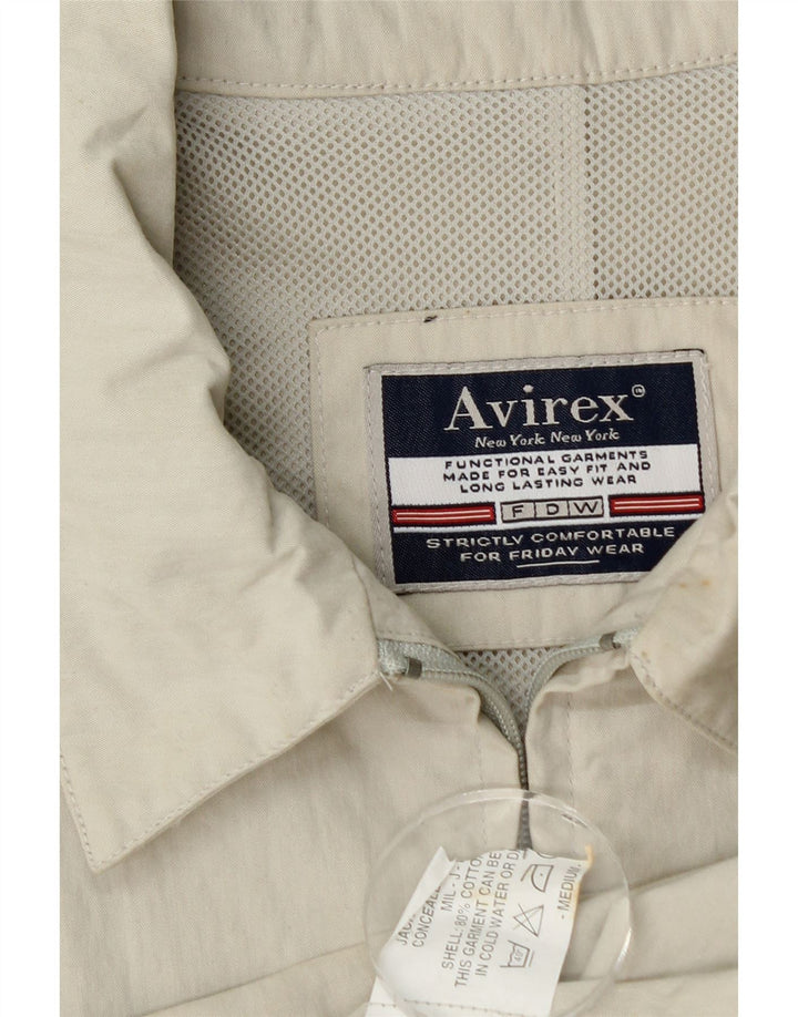 Avirex Chaqueta Bomber para Hombre UK 38 Algodón Beige Medio