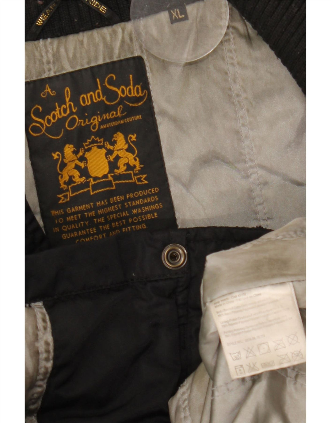 Scotch & Soda Chaqueta utilitaria para hombre UK 42 XL Nylon negro
