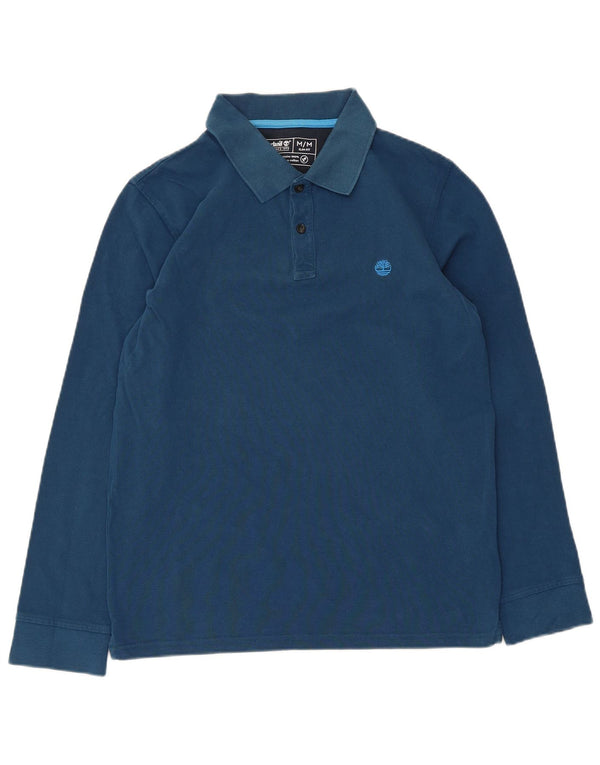 Timberland Polo De Manga Larga Slim Fit Para Hombre Algodón Azul Medio