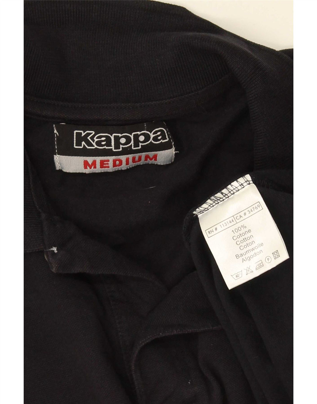 Kappa Polo Hombre Medium Negro Algodón