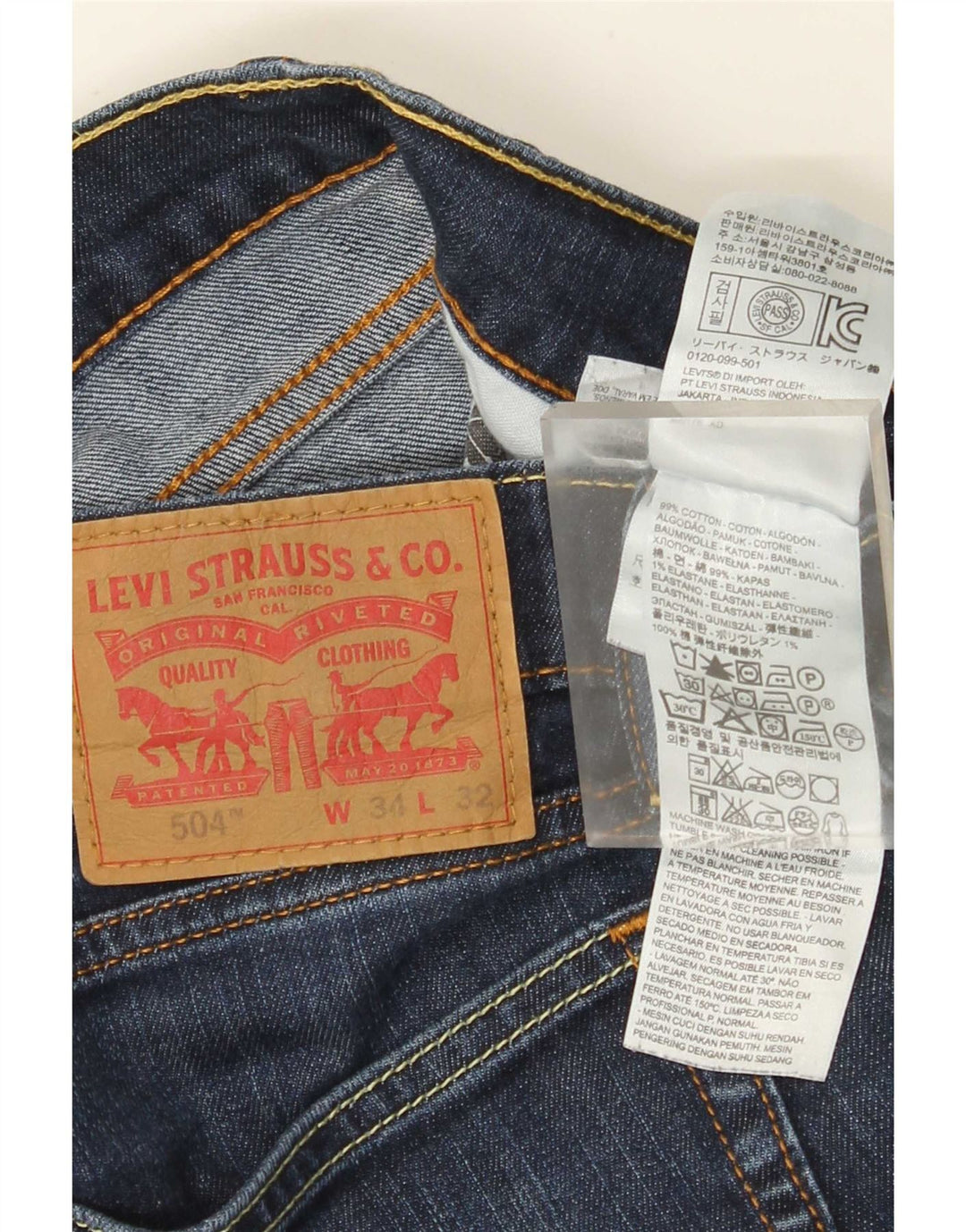 Vaqueros Levi's Mujer 504 Rectos W34 L32 Algodón Azul