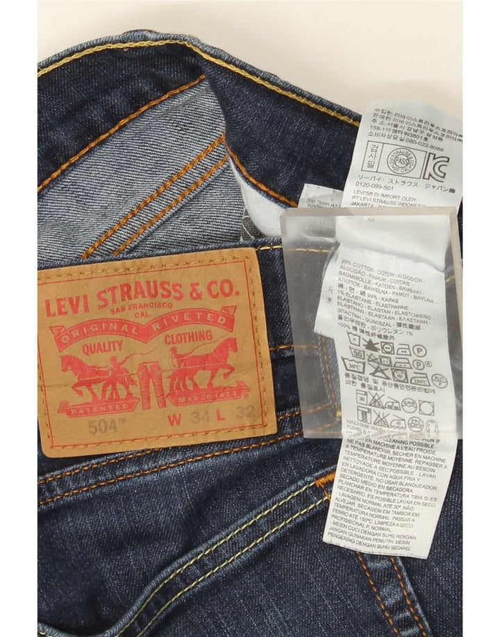 Vaqueros Levi's Mujer 504 Rectos W34 L32 Algodón Azul