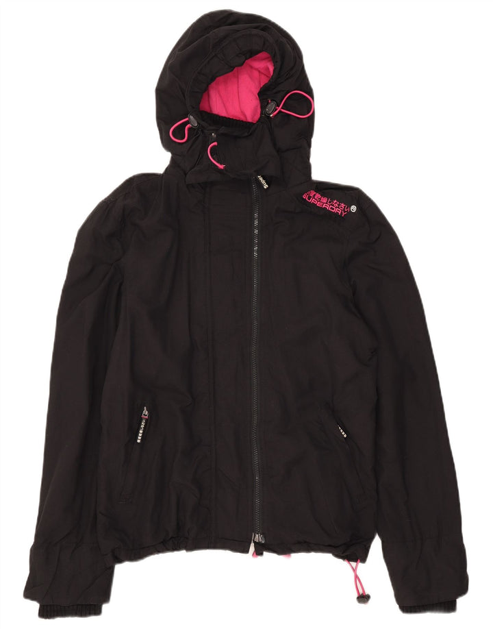 Superdry Chaqueta cortavientos con estampado Windcheater para mujer, talla 44, talla M, color negro