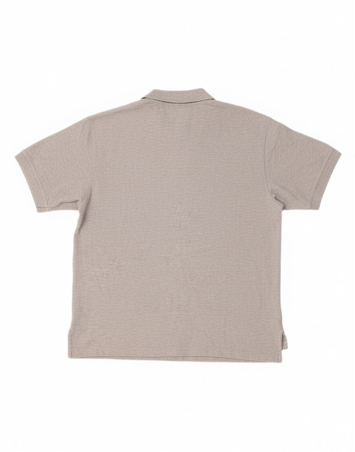 L.L.BEAN Mens Polo Shirt Large Grey Cotton