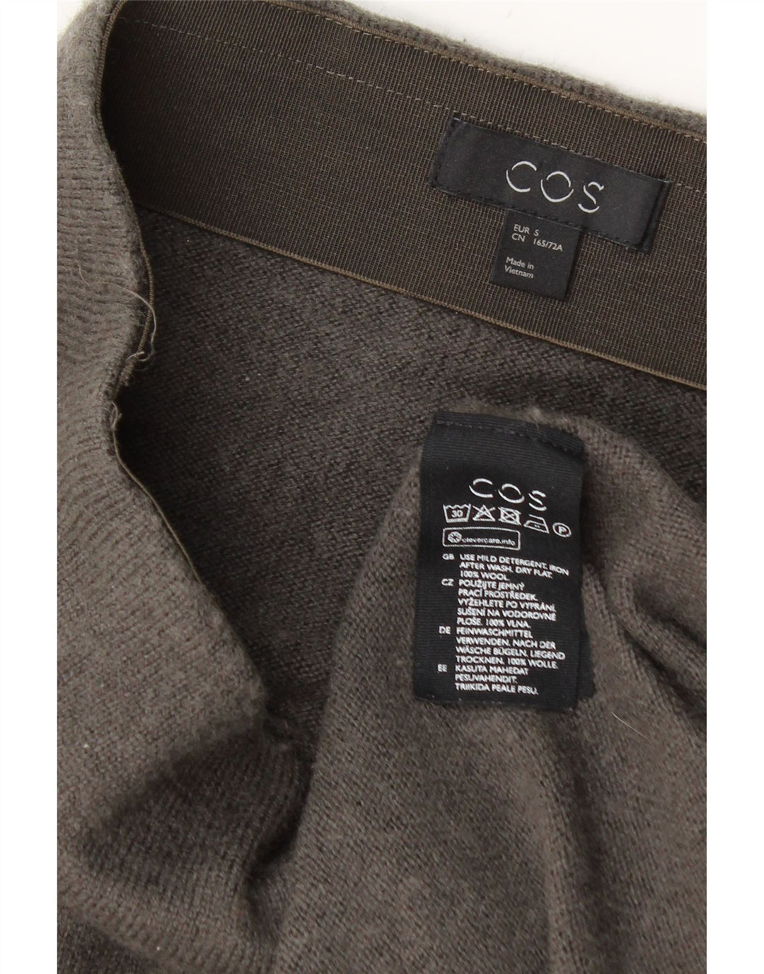 Falda lápiz de punto para mujer Cos pequeña W27 lana gris