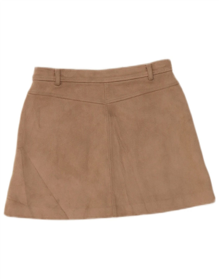 Zara Minifalda Mujer Small W27 Poliéster Marrón