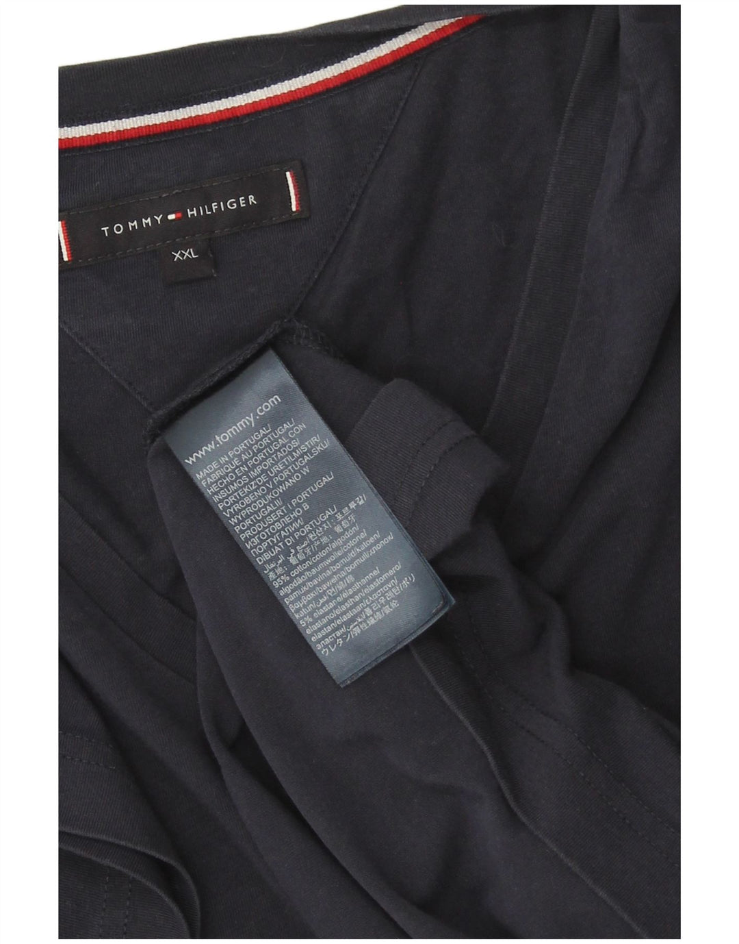 TOMMY HILFIGER Camiseta para hombre Top 2XL Azul marino Algodón