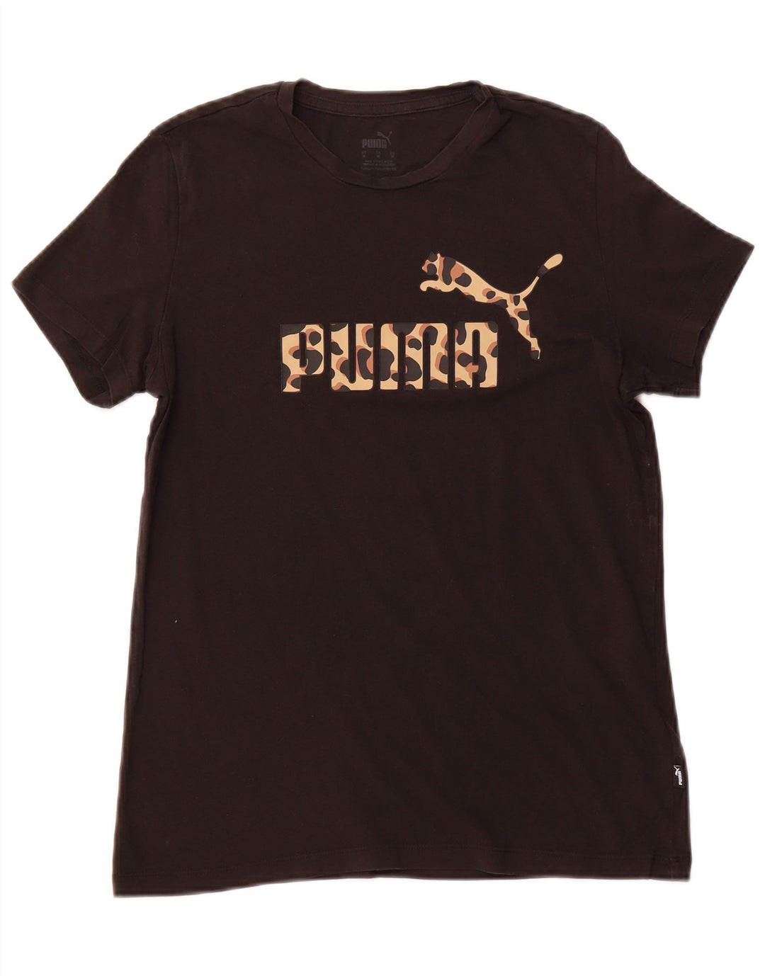 PUMA Camiseta gráfica para mujer Top UK 12 Medium Black Cotton