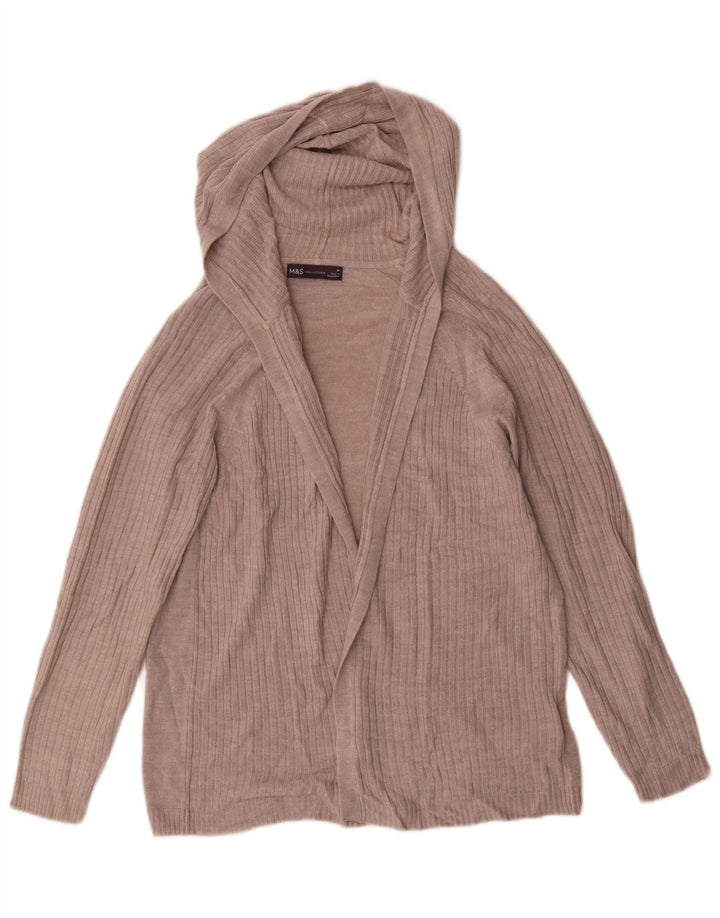 Marks & Spencer - Cárdigan abierto con capucha para mujer, talla 40, color beige medio