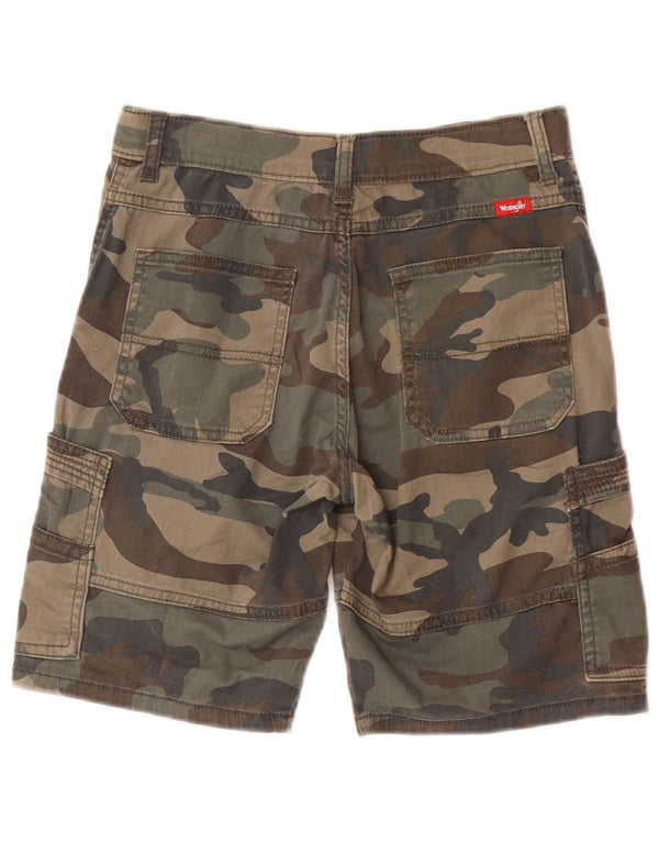 Wrangler Pantalones cortos cargo para niños 13-14 años W26 Algodón de camuflaje verde