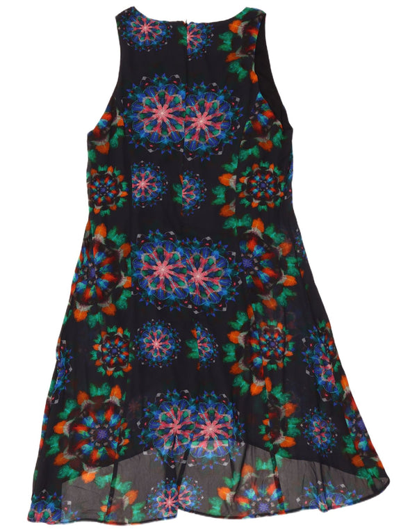Desigual Vestido Acampanado Sin Mangas EU 46 XL Negro Floral