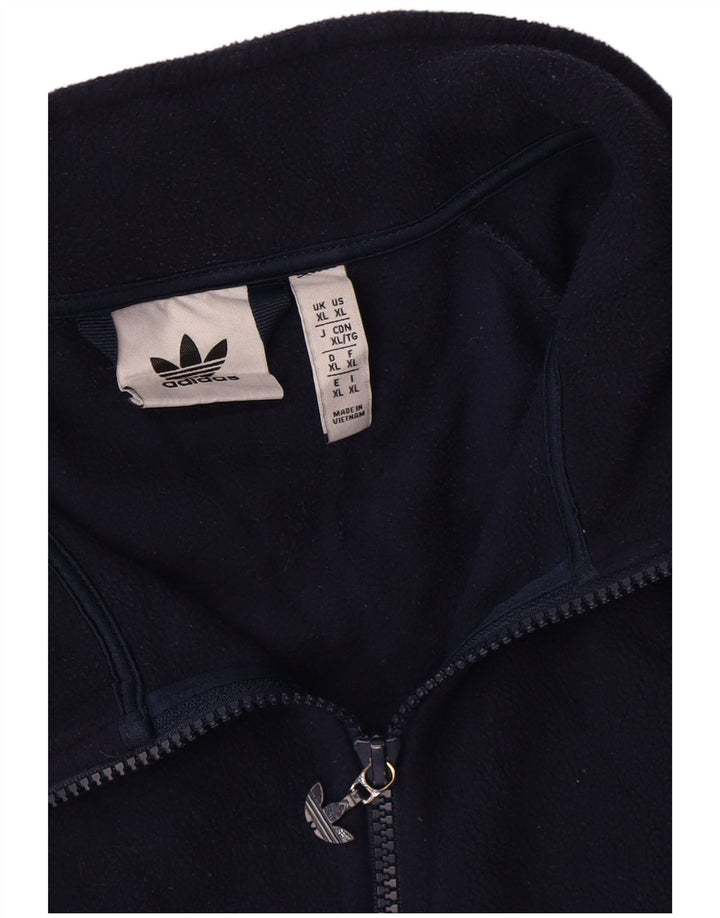 ADIDAS Chaqueta polar gráfica para hombre UK 42 XL Poliéster azul marino