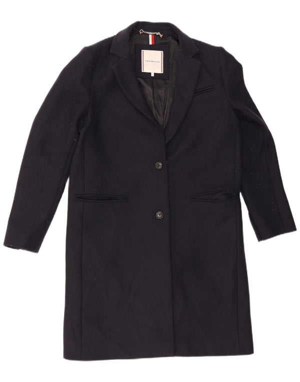 Tommy Hilfiger Womens Overcoat US 8 Medium Navy Blue Wool