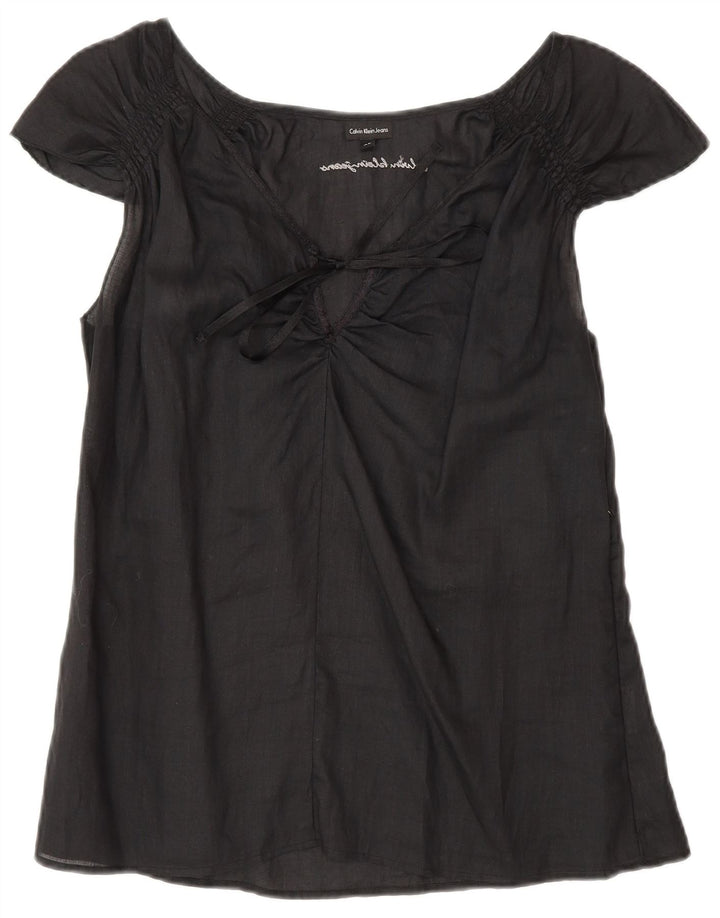 Calvin Klein Jeans Blusa para Mujer Top UK 40 XL Negro