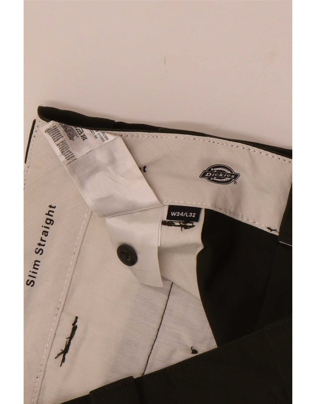Dickies Pantalones chinos rectos y ajustados para hombre W34 L32 Poliéster caqui