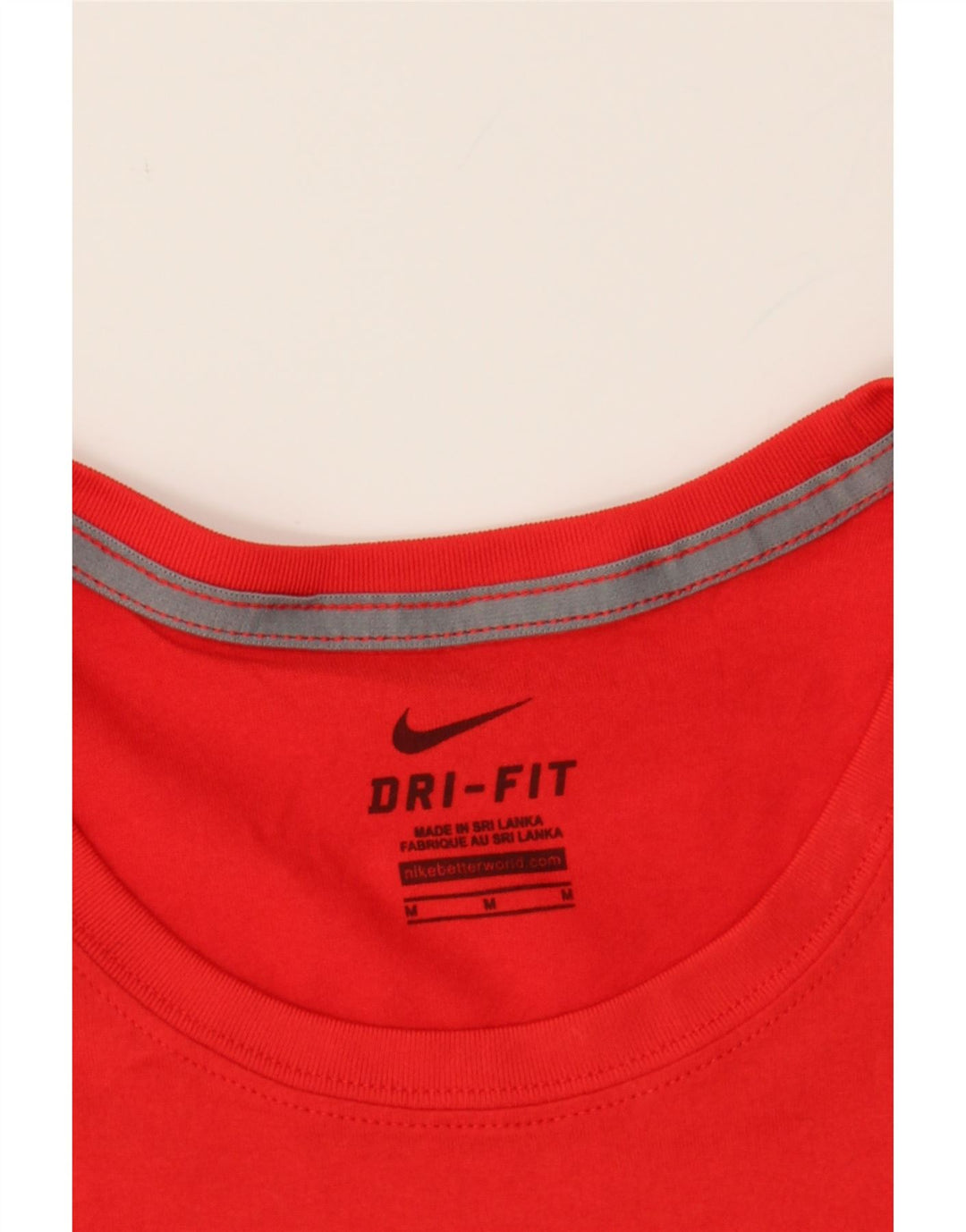 NIKE Womens Dri Fit Graphic T-Shirt Top UK 14 Medium Red Polyester Vintage Nike and Second-Hand Nike from Messina Hembry 
