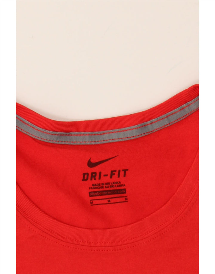 NIKE Womens Dri Fit Graphic T-Shirt Top UK 14 Medium Red Polyester Vintage Nike and Second-Hand Nike from Messina Hembry 