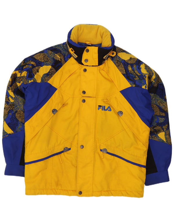 Fila Chaqueta de esquí con capucha para hombre IT 46 Small Yellow Colourblock Poliéster Deportes