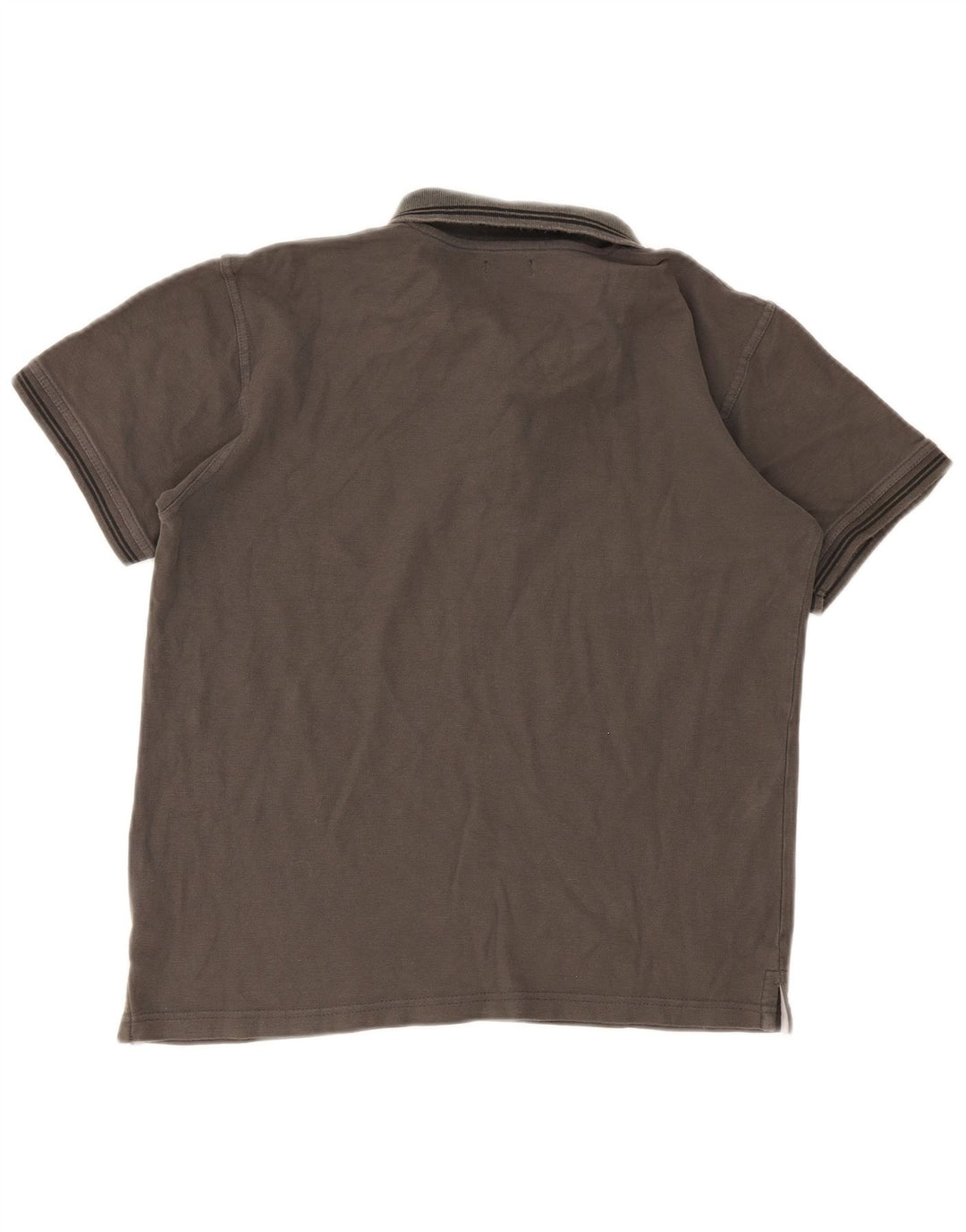 Avirex Polo para hombre de algodón a rayas gris grande