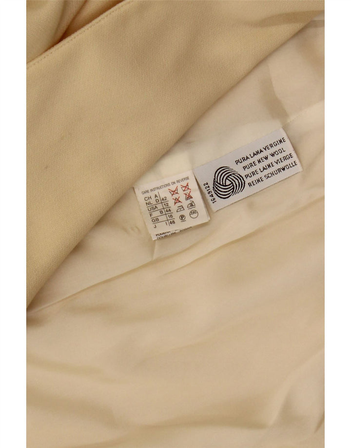 MARELLA Chaqueta tipo blazer con doble botonadura para mujer UK 40 Large Lana amarilla