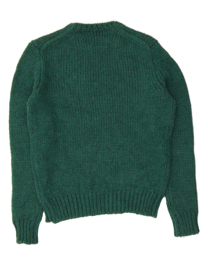 J. CREW Jersey de cuello redondo para hombre de lana verde medio