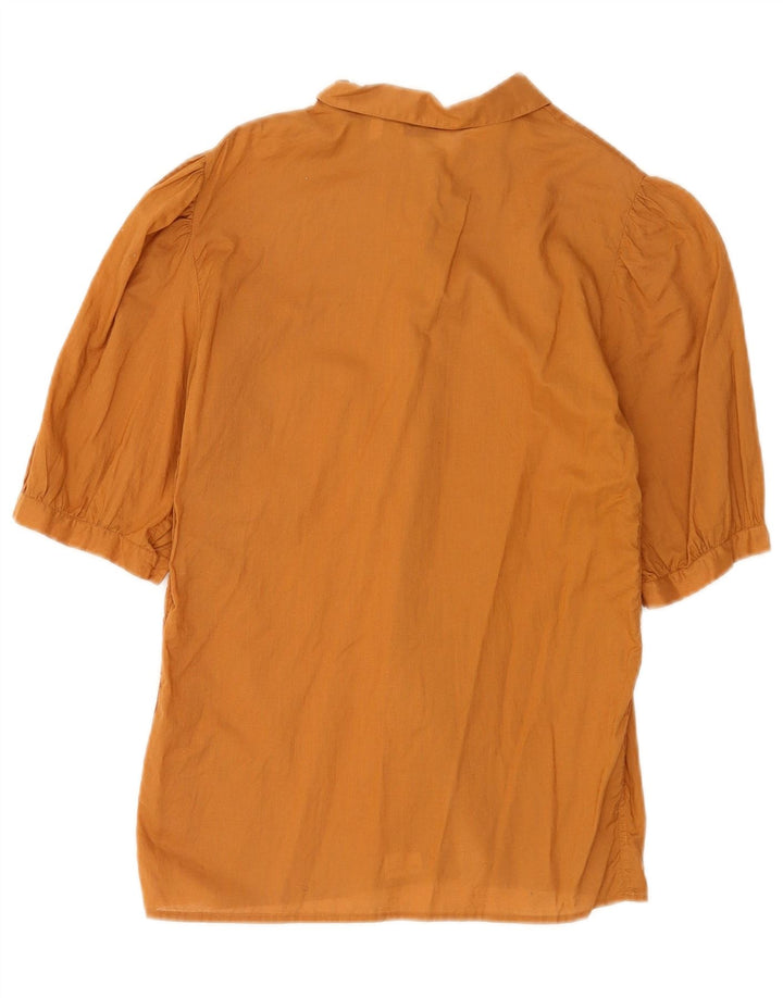 Blusa vintage de manga corta para mujer IT 42 Marrón medio