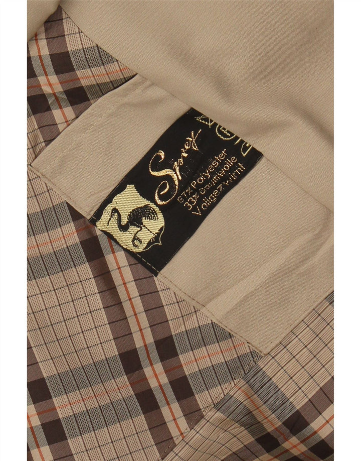 VINTAGE Gabardina para hombre Reino Unido 40 Poliéster beige grande