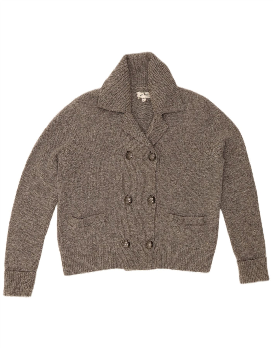 JACK WILLS Suéter tipo cárdigan extragrande para mujer UK 10 Small Grey