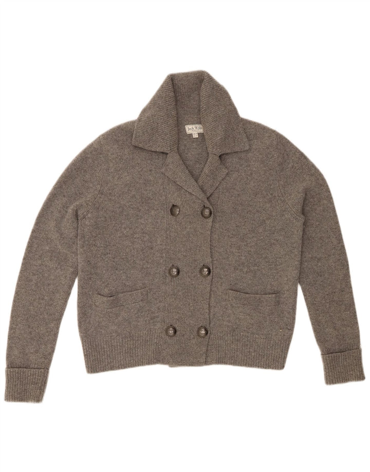 JACK WILLS Suéter tipo cárdigan extragrande para mujer UK 10 Small Grey