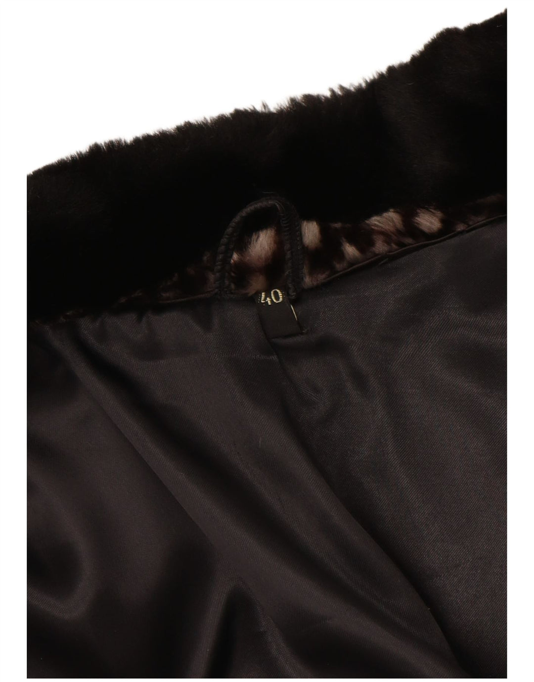 VINTAGE Abrigo de piel sintética para mujer EU 40 Marrón medio Geométrico