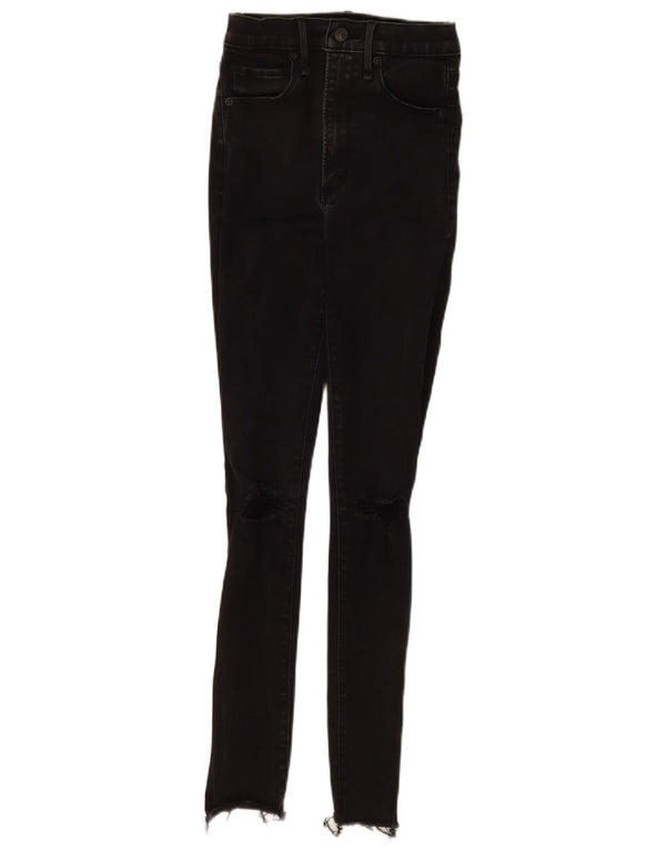 Abercrombie & Fitch Jeans ajustados desgastados para mujer US 00 W24 L27 Negro