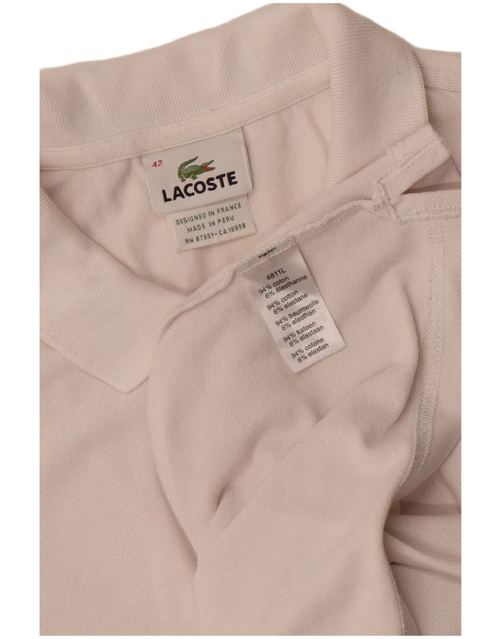 Polo Lacoste Mujer Talla 42 Grande Algodón Blanco