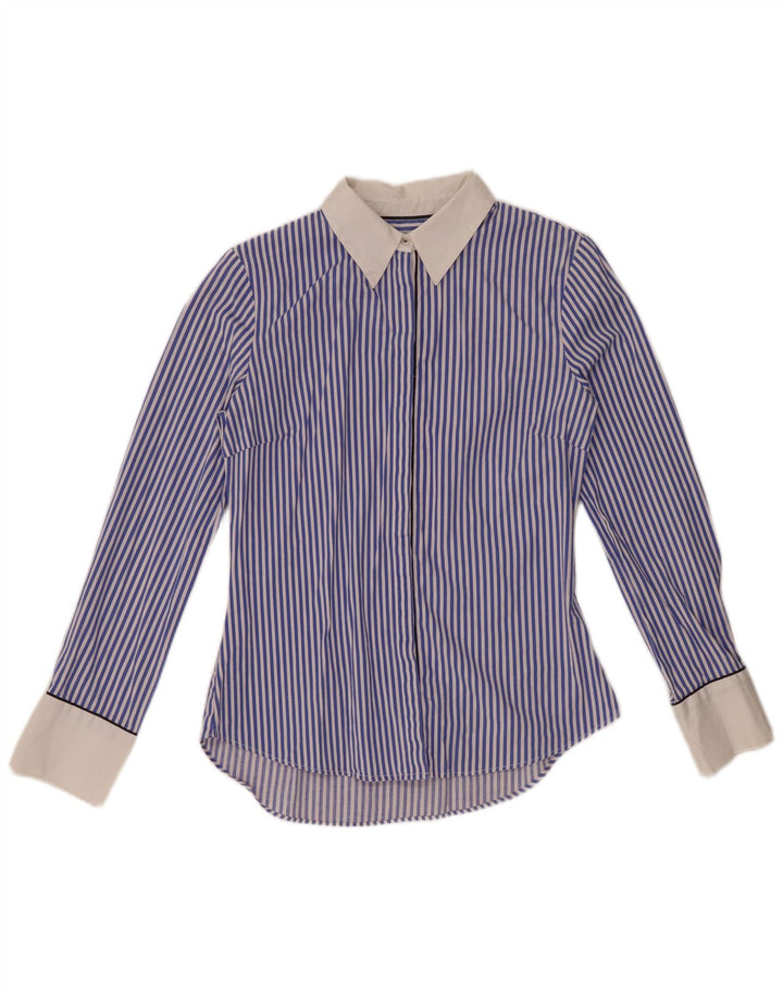 Camisa ZARA Mujer UK 40 Raya Azul Mediana