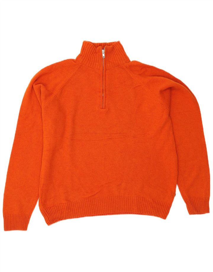 Asics Hombre Zip Neck Jumper Sweater Medium Naranja Lana