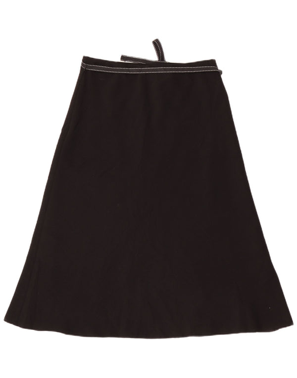 Marks & Spencer Falda acampanada para mujer UK 10 Small W30 Poliéster negro