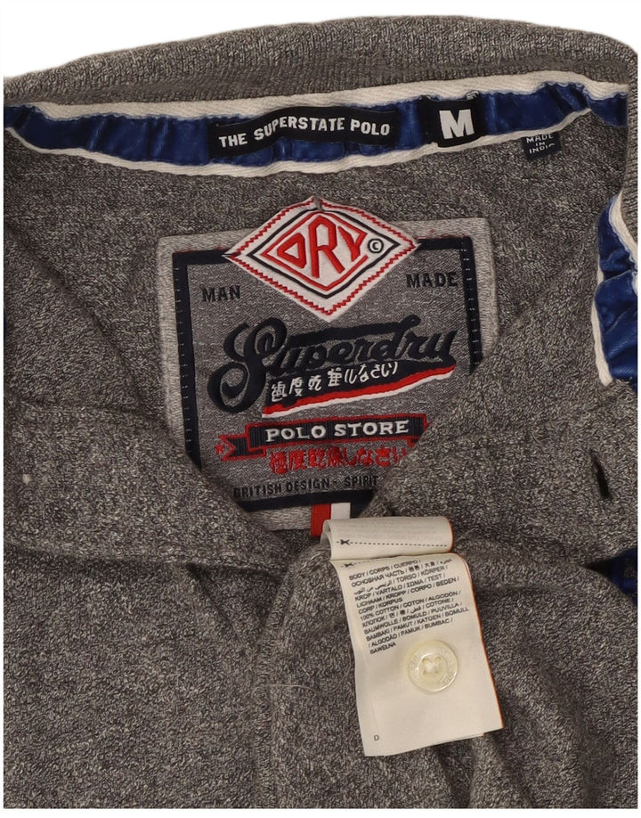 SUPERDRY Polo gráfico para hombre de algodón gris medio